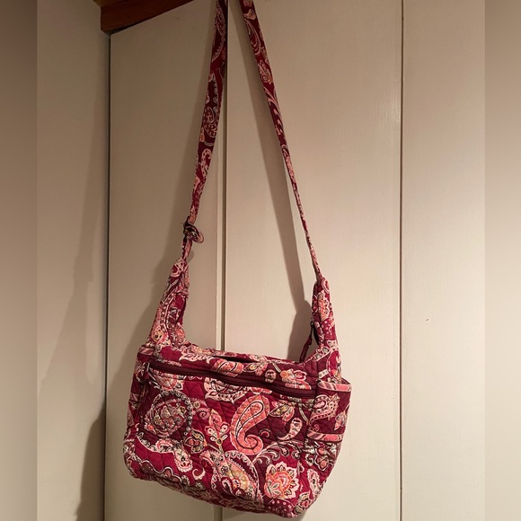 Vera Bradley vintage Piccadilly Plum Paisley Plaid Hobo bag Crossbody Purse - Picture 2 of 13